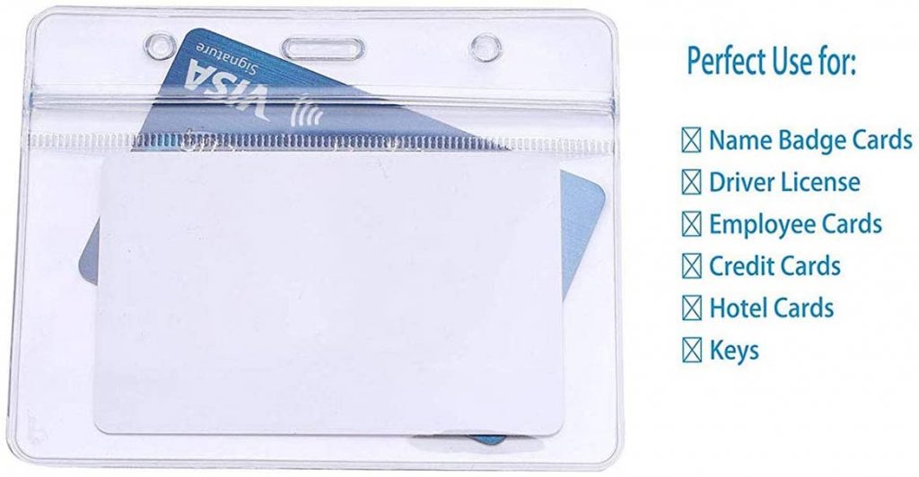 Plastica Orizzontale Porta badge identificativo con tracolla per collo 5 pacchi 10